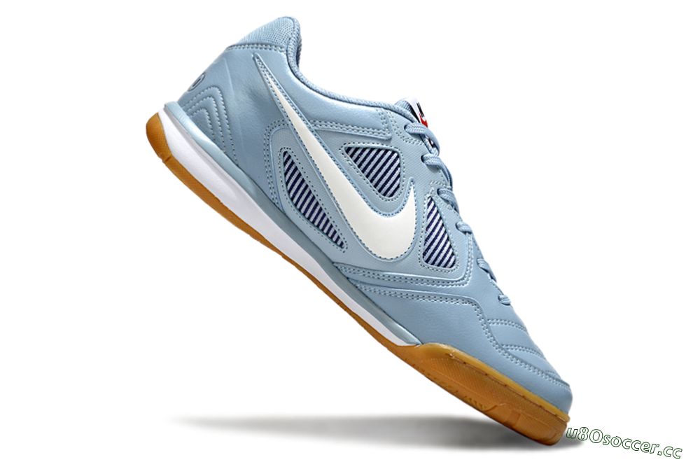 Men's Supreme x Nike SB Gato IC Indoor & Futsal Low-Tops Football Shoes - Blue/Sky Blue/Sand 4
