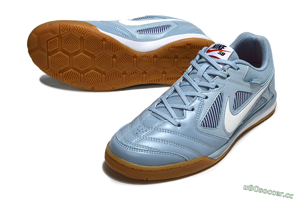 Men's Supreme x Nike SB Gato IC Indoor & Futsal Low-Tops Football Shoes - Blue/Sky Blue/Sand 3