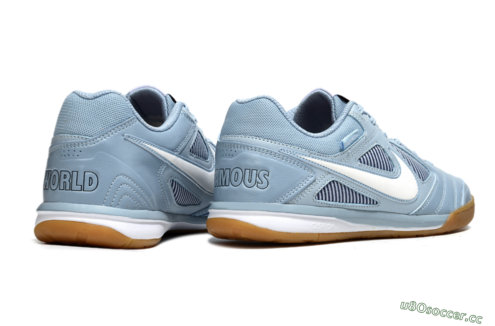 Men's Supreme x Nike SB Gato IC Indoor & Futsal Low-Tops Football Shoes - Blue/Sky Blue/Sand 6