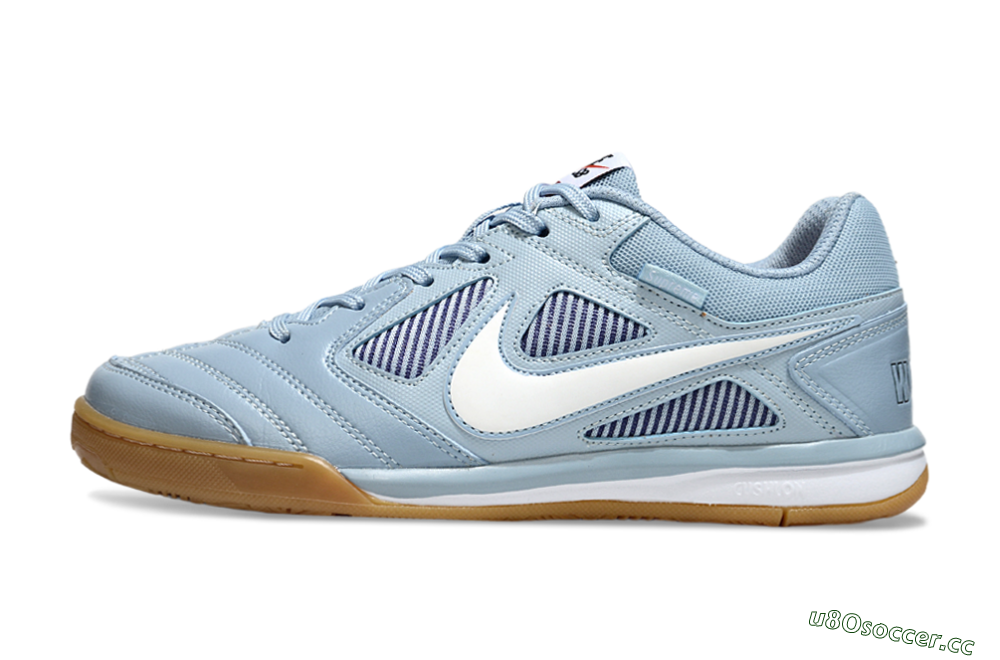 Men's Supreme x Nike SB Gato IC Indoor & Futsal Low-Tops Football Shoes - Blue/Sky Blue/Sand 0