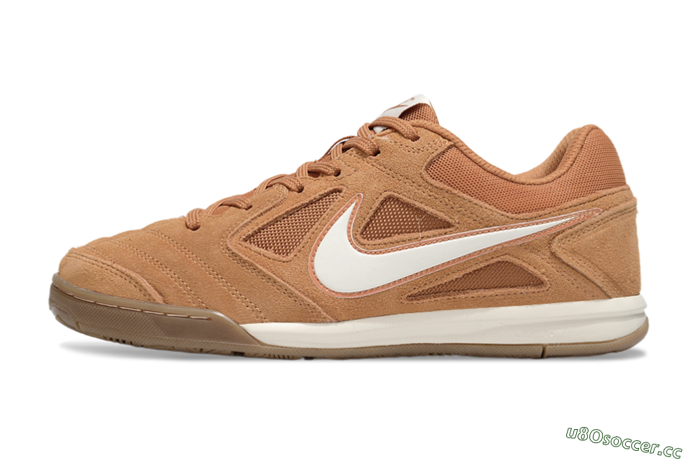 Men's Supreme x Nike SB Gato IC Indoor & Futsal Low-Tops Football Shoes - Tan/Earthy Brown/Soft White 0