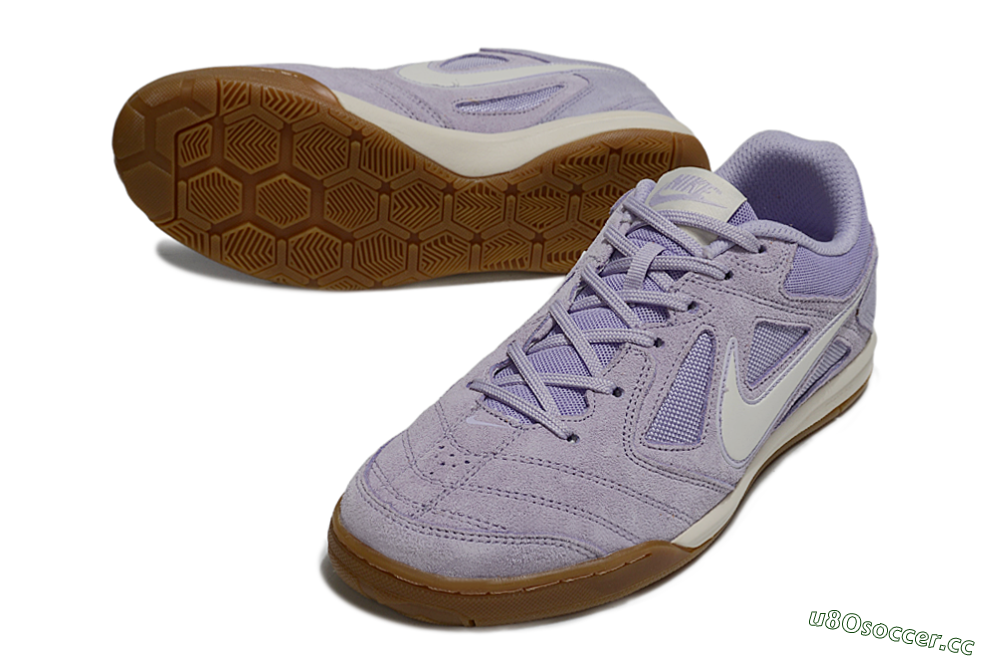 Men's Supreme x Nike SB Gato IC Indoor & Futsal Low-Tops Football Shoes - Purple/Lavender Mist/Soft Taupe 3