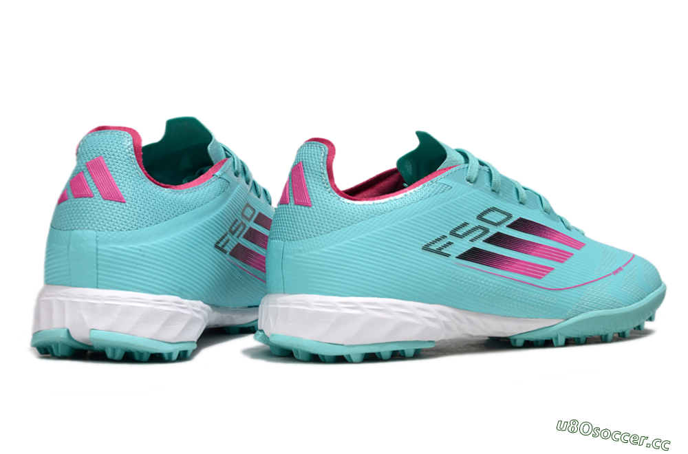 Men's Adidas F50 Pro TF Artificial Turf Low-Tops Football Shoes - Aqua/Soft Pink/Light Teal 6