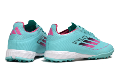 Men's Adidas F50 Pro TF Artificial Turf Low-Tops Football Shoes - Aqua/Soft Pink/Light Teal