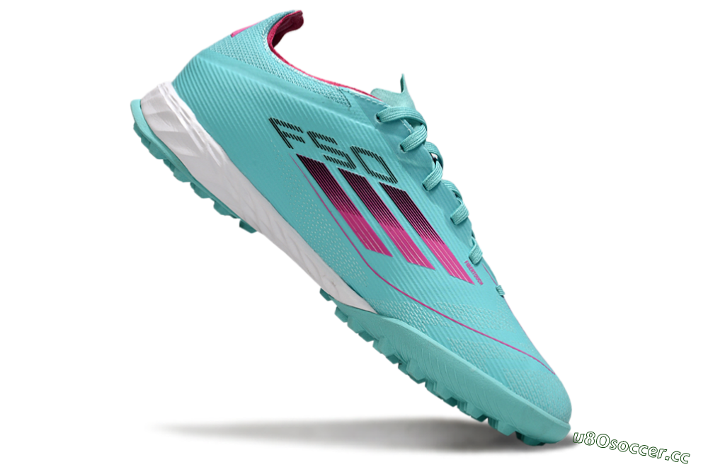 Men's Adidas F50 Pro TF Artificial Turf Low-Tops Football Shoes - Aqua/Soft Pink/Light Teal 4