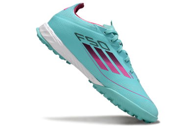 Men's Adidas F50 Pro TF Artificial Turf Low-Tops Football Shoes - Aqua/Soft Pink/Light Teal