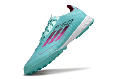Men's Adidas F50 Pro TF Artificial Turf Low-Tops Football Shoes - Aqua/Soft Pink/Light Teal