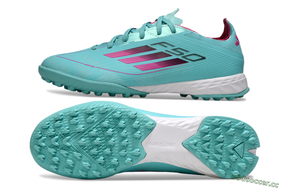 Men's Adidas F50 Pro TF Artificial Turf Low-Tops Football Shoes - Aqua/Soft Pink/Light Teal 1