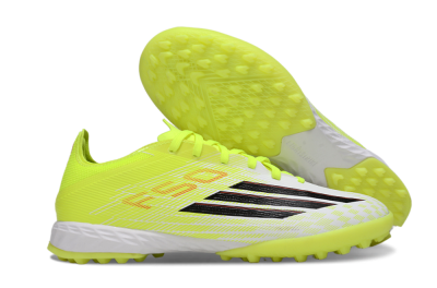 Men's Adidas F50 Pro TF Artificial Turf Low-Tops Football Shoes - Yellow/Vibrant Neon/White