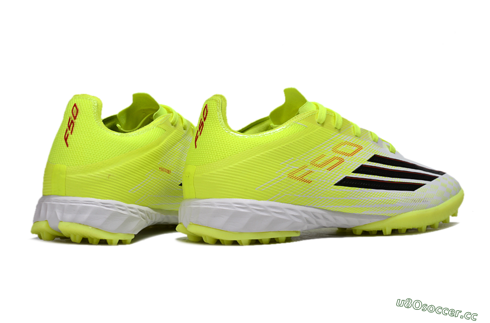 Men's Adidas F50 Pro TF Artificial Turf Low-Tops Football Shoes - Yellow/Vibrant Neon/White 6