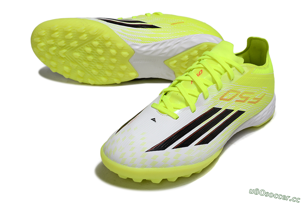 Men's Adidas F50 Pro TF Artificial Turf Low-Tops Football Shoes - Yellow/Vibrant Neon/White 3
