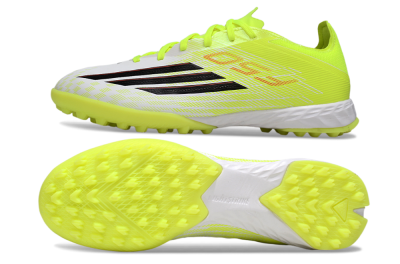 Men's Adidas F50 Pro TF Artificial Turf Low-Tops Football Shoes - Yellow/Vibrant Neon/White