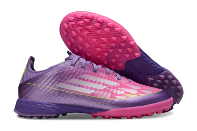 Men's Adidas F50 Pro TF Artificial Turf Low-Tops Football Shoes - Purple/Vibrant Pink/Lavender Bliss