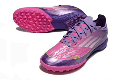 Men's Adidas F50 Pro TF Artificial Turf Low-Tops Football Shoes - Purple/Vibrant Pink/Lavender Bliss
