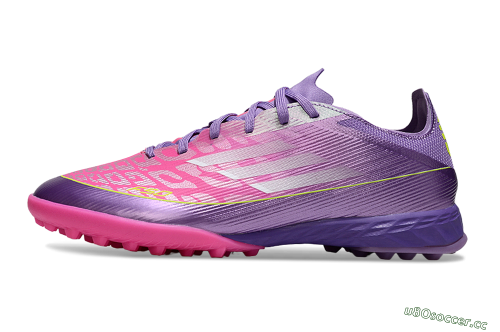Men's Adidas F50 Pro TF Artificial Turf Low-Tops Football Shoes - Purple/Vibrant Pink/Lavender Bliss 0