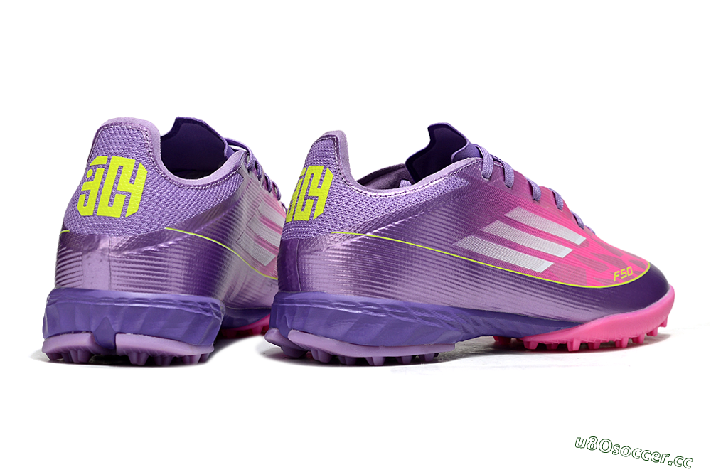 Men's Adidas F50 Pro TF Artificial Turf Low-Tops Football Shoes - Purple/Vibrant Pink/Lavender Bliss 6