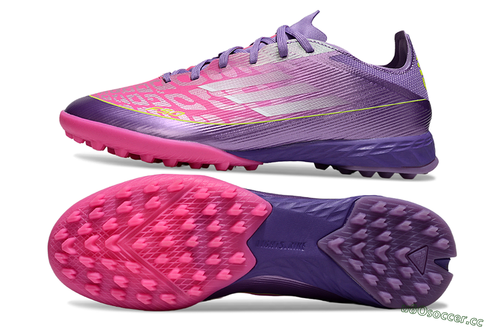 Men's Adidas F50 Pro TF Artificial Turf Low-Tops Football Shoes - Purple/Vibrant Pink/Lavender Bliss 1