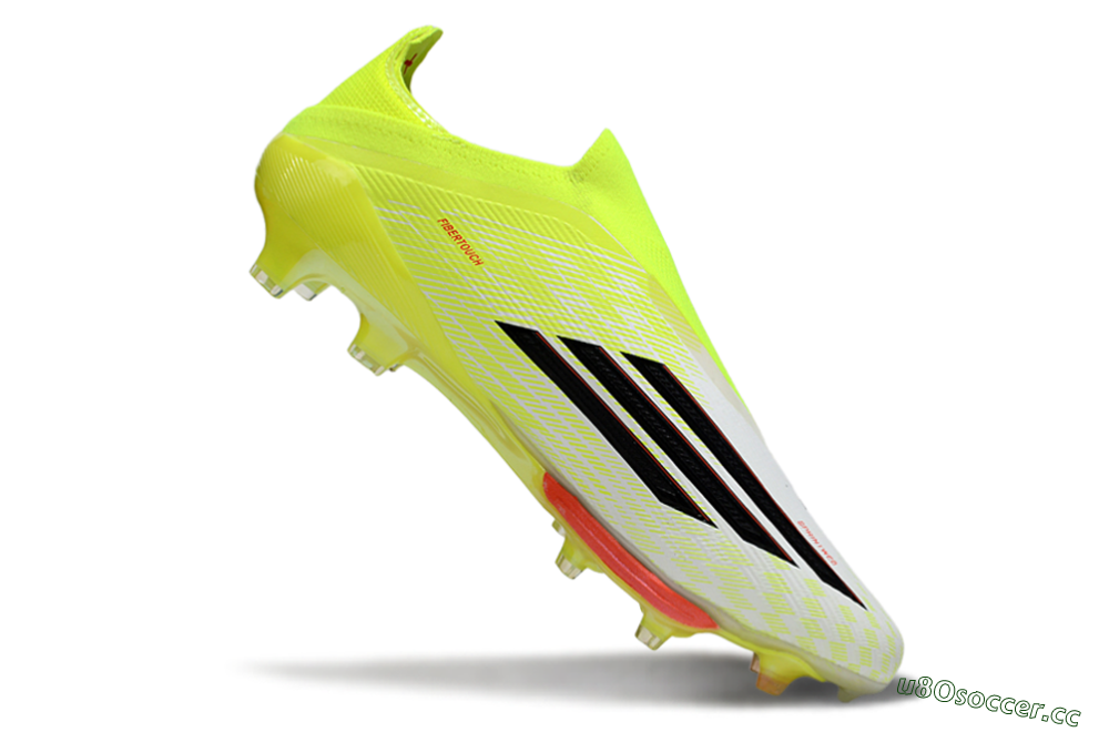 Men's Adidas F50+ Elite Lightstrike Pro Laceless FG Firm Ground Low-Tops Football Boots - Yellow/Lime Green/White 4