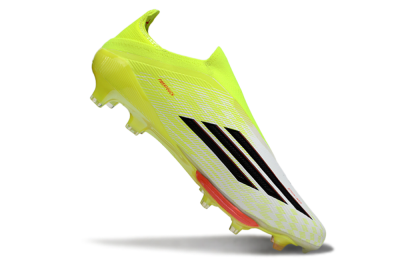 Men's Adidas F50+ Elite Lightstrike Pro Laceless FG Firm Ground Low-Tops Football Boots - Yellow/Lime Green/White