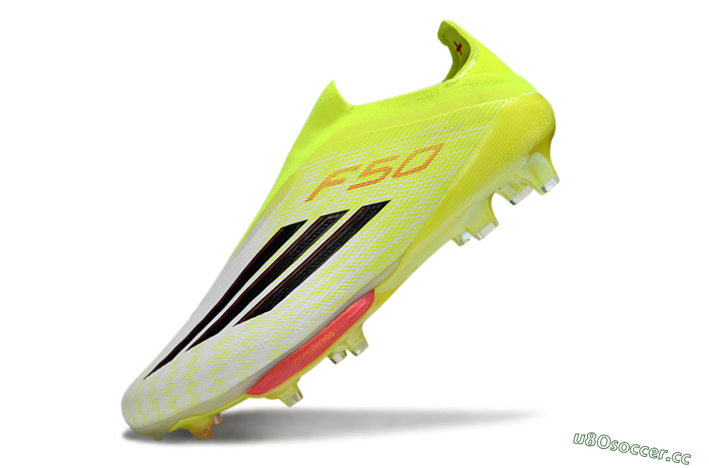 Men's Adidas F50+ Elite Lightstrike Pro Laceless FG Firm Ground Low-Tops Football Boots - Yellow/Lime Green/White 5