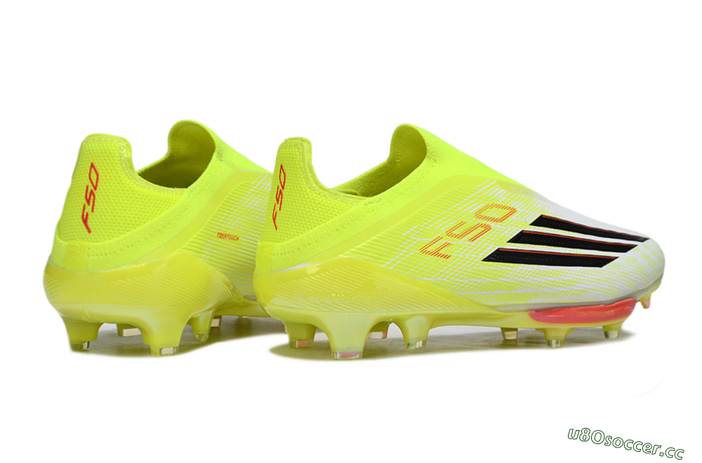 Men's Adidas F50+ Elite Lightstrike Pro Laceless FG Firm Ground Low-Tops Football Boots - Yellow/Lime Green/White 6