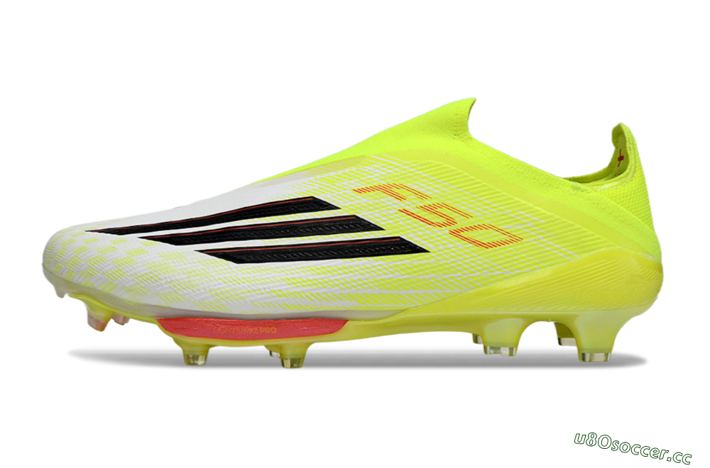 Men's Adidas F50+ Elite Lightstrike Pro Laceless FG Firm Ground Low-Tops Football Boots - Yellow/Lime Green/White 0