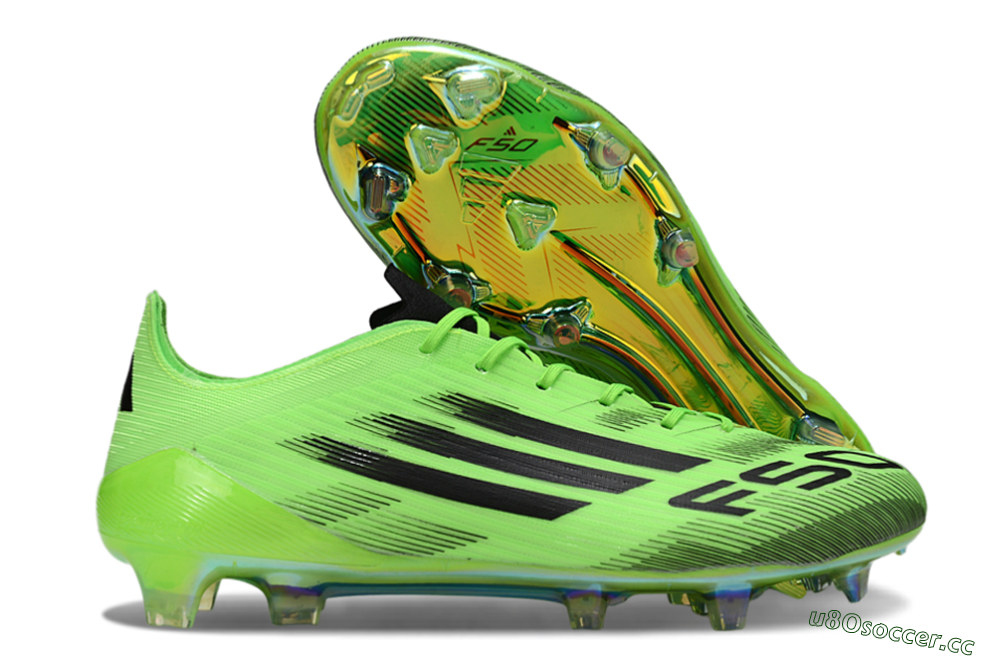 Unisex Adidas F50 Elite FG Firm Ground Low-Tops Football Boots - Green/Electric Lime/Neon Green 2