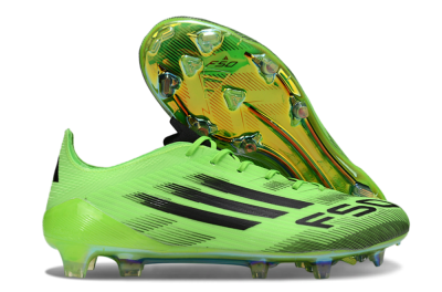Unisex Adidas F50 Elite FG Firm Ground Low-Tops Football Boots - Green/Electric Lime/Neon Green