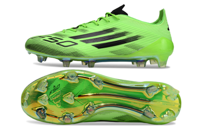 Unisex Adidas F50 Elite FG Firm Ground Low-Tops Football Boots - Green/Electric Lime/Neon Green