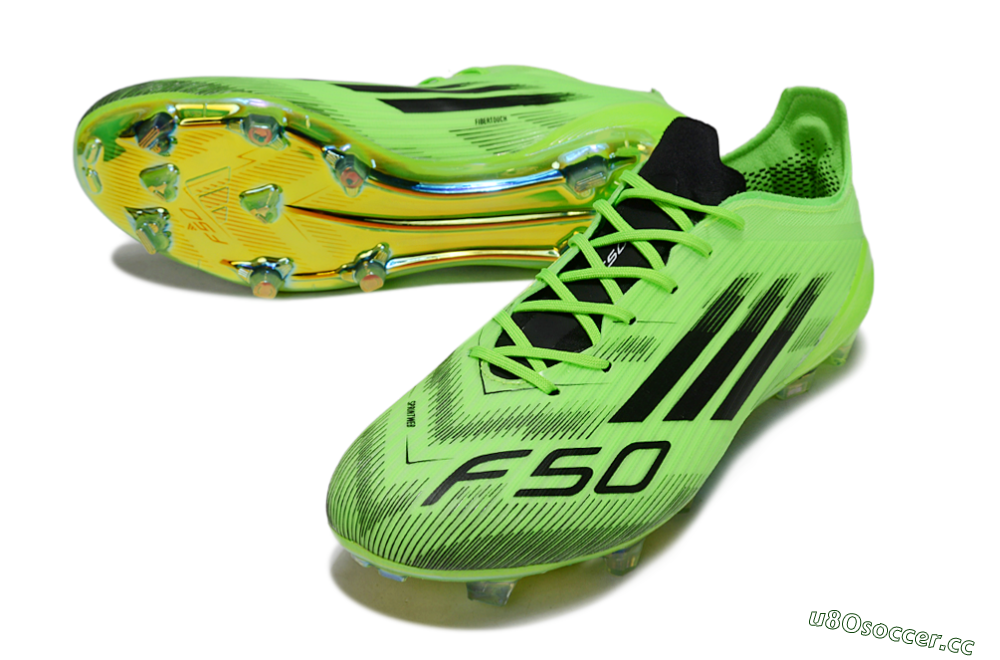 Unisex Adidas F50 Elite FG Firm Ground Low-Tops Football Boots - Green/Electric Lime/Neon Green 3