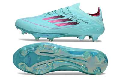 Men's Adidas F50+ Elite Lightstrike Pro FG Firm Ground Low-Tops Football Boots - Aqua/Coral Pink/Cool Teal