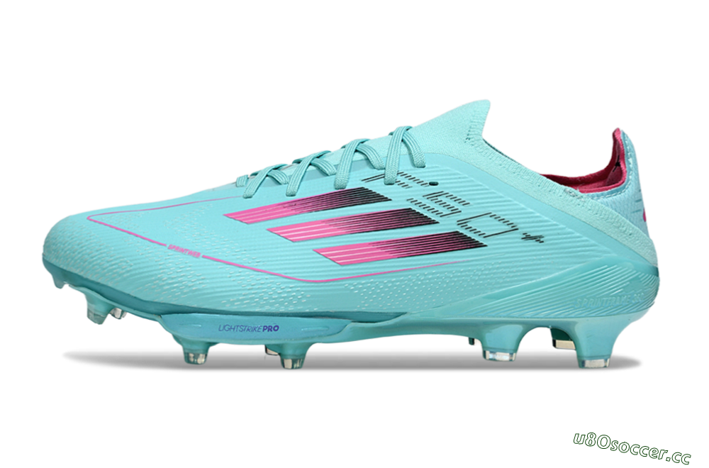 Men's Adidas F50+ Elite Lightstrike Pro FG Firm Ground Low-Tops Football Boots - Aqua/Coral Pink/Cool Teal 0