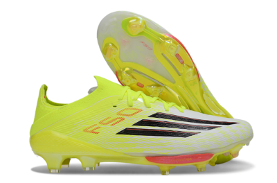 Men's Adidas F50+ Elite Lightstrike Pro FG Firm Ground Low-Tops Football Boots - Yellow/Neon Green/Sleek White