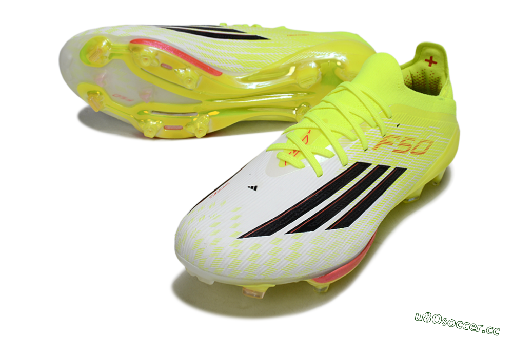 Men's Adidas F50+ Elite Lightstrike Pro FG Firm Ground Low-Tops Football Boots - Yellow/Neon Green/Sleek White 3