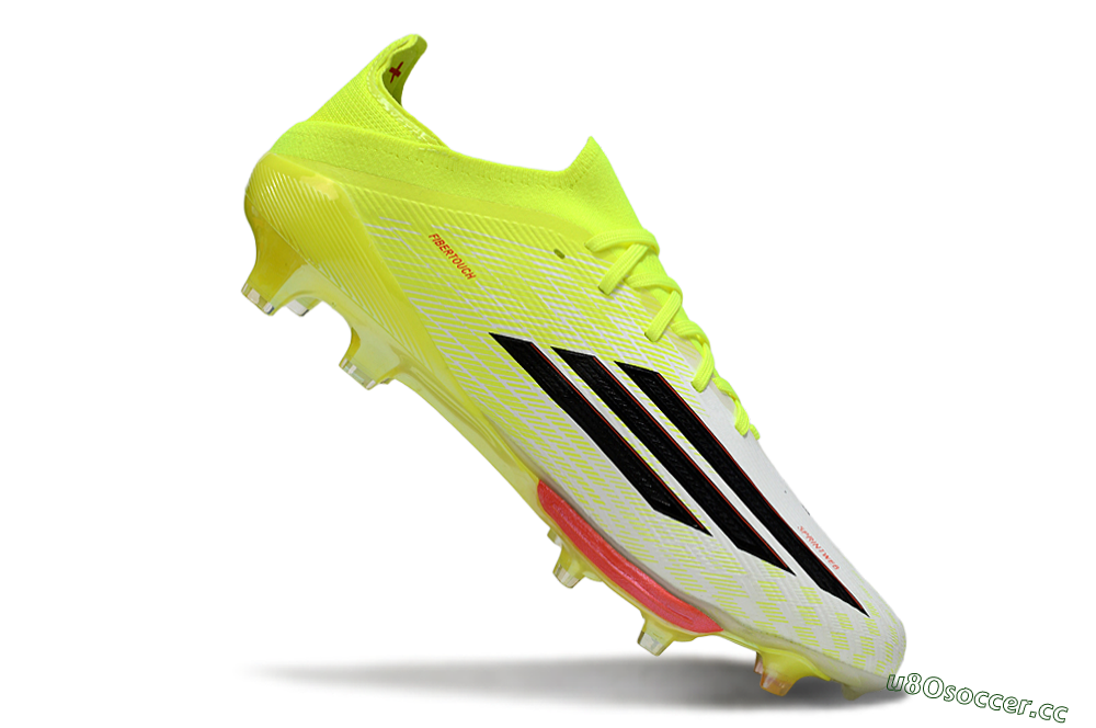 Men's Adidas F50+ Elite Lightstrike Pro FG Firm Ground Low-Tops Football Boots - Yellow/Neon Green/Sleek White 4