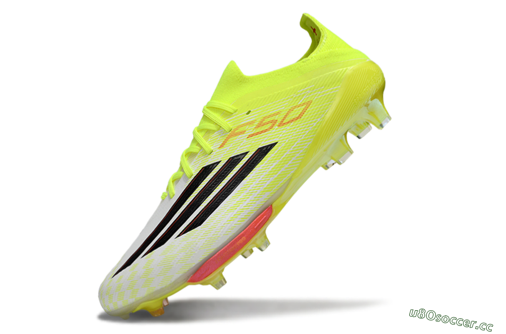 Men's Adidas F50+ Elite Lightstrike Pro FG Firm Ground Low-Tops Football Boots - Yellow/Neon Green/Sleek White 5