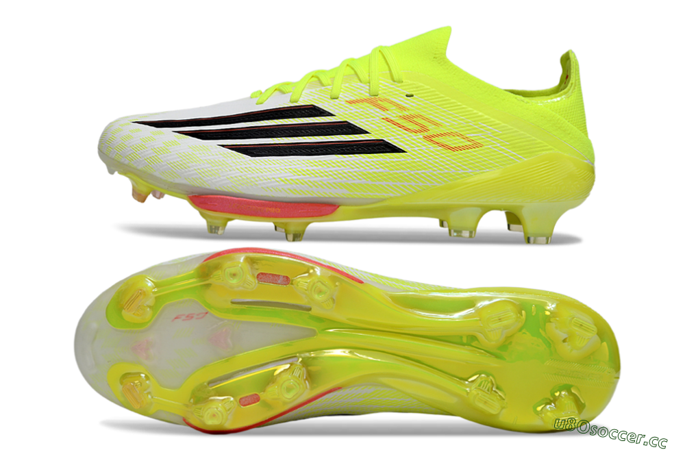 Men's Adidas F50+ Elite Lightstrike Pro FG Firm Ground Low-Tops Football Boots - Yellow/Neon Green/Sleek White 1