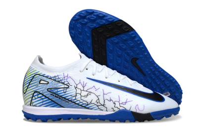 Unisex Nike Air Zoom Mercurial Vapor 16 Elite TF Artificial Turf Low-Tops Football Shoes - White/Electric Blue/Black