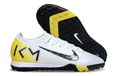 Unisex KM x Nike Air Zoom Mercurial Vapor 16 Elite TF Artificial Turf Low-Tops Football Shoes - White/Lemon Yellow/Black