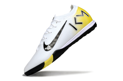 Unisex KM x Nike Air Zoom Mercurial Vapor 16 Elite TF Artificial Turf Low-Tops Football Shoes - White/Lemon Yellow/Black