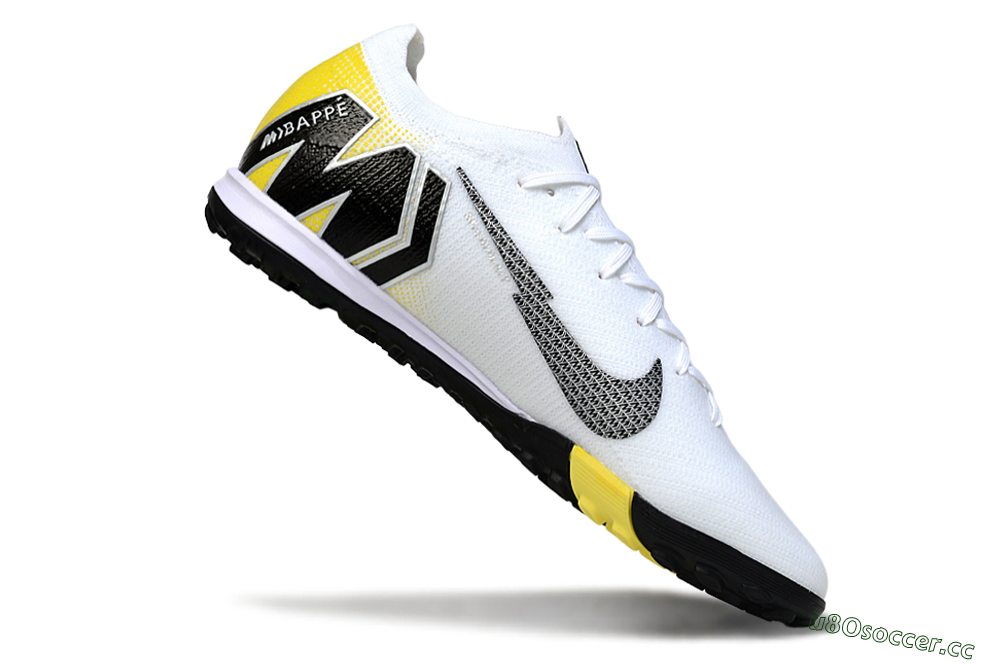Unisex KM x Nike Air Zoom Mercurial Vapor 16 Elite TF Artificial Turf Low-Tops Football Shoes - White/Lemon Yellow/Black 4