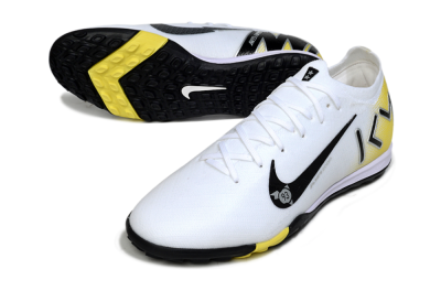 Unisex KM x Nike Air Zoom Mercurial Vapor 16 Elite TF Artificial Turf Low-Tops Football Shoes - White/Lemon Yellow/Black