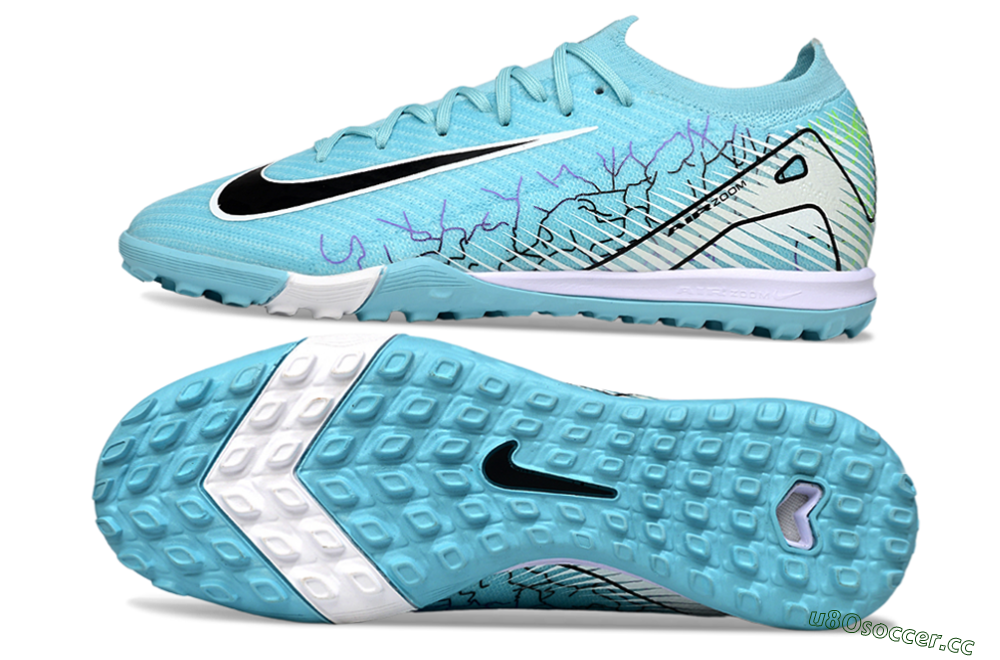Unisex Nike Air Zoom Mercurial Vapor 16 Elite TF Artificial Turf Low-Tops Football Shoes - Blue/Aqua Splash/Jet Black 1