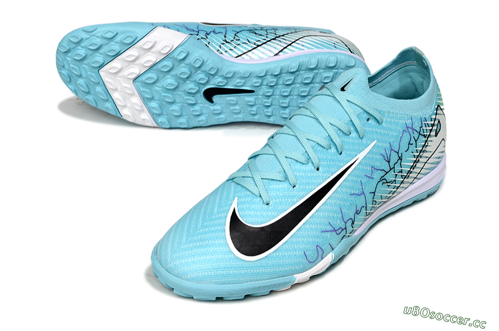 Unisex Nike Air Zoom Mercurial Vapor 16 Elite TF Artificial Turf Low-Tops Football Shoes - Blue/Aqua Splash/Jet Black 3