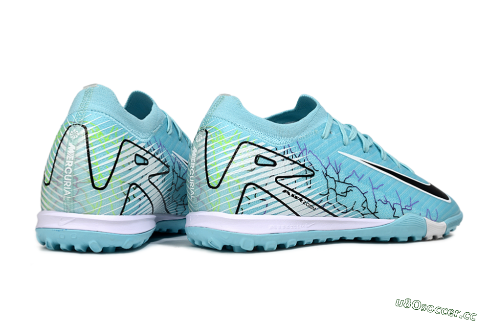 Unisex Nike Air Zoom Mercurial Vapor 16 Elite TF Artificial Turf Low-Tops Football Shoes - Blue/Aqua Splash/Jet Black 6