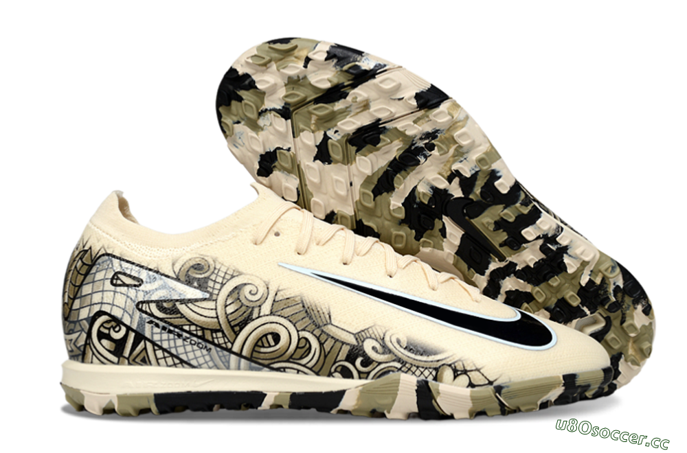 Unisex Nike Air Zoom Mercurial Vapor 16 Elite TF Artificial Turf Low-Tops Football Shoes - Beige/Sand Dune/Black Wave 2