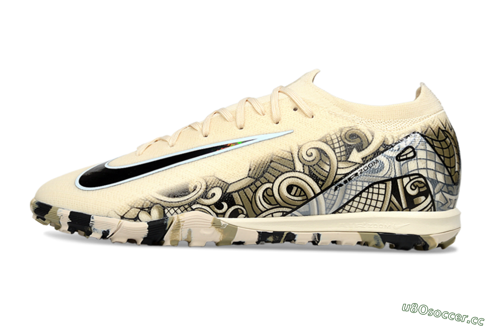 Unisex Nike Air Zoom Mercurial Vapor 16 Elite TF Artificial Turf Low-Tops Football Shoes - Beige/Sand Dune/Black Wave 0