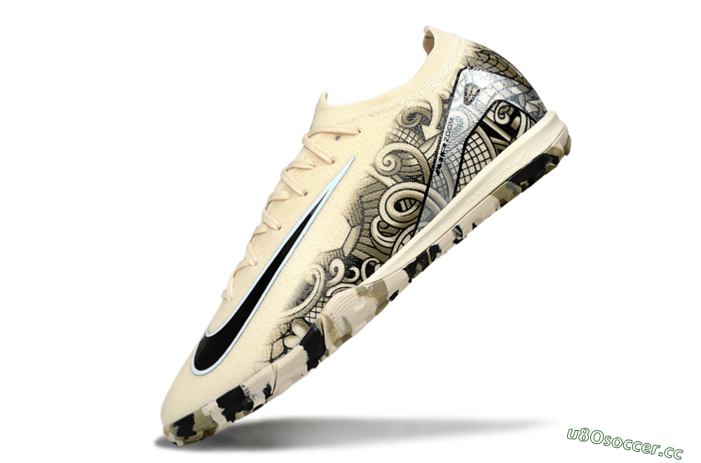 Unisex Nike Air Zoom Mercurial Vapor 16 Elite TF Artificial Turf Low-Tops Football Shoes - Beige/Sand Dune/Black Wave 5
