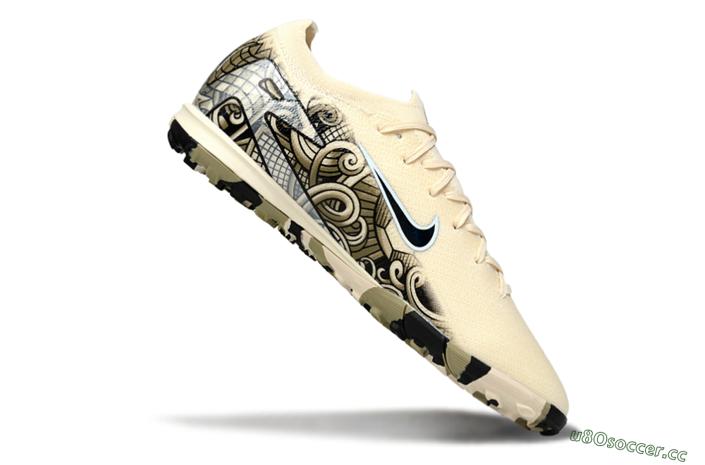 Unisex Nike Air Zoom Mercurial Vapor 16 Elite TF Artificial Turf Low-Tops Football Shoes - Beige/Sand Dune/Black Wave 4