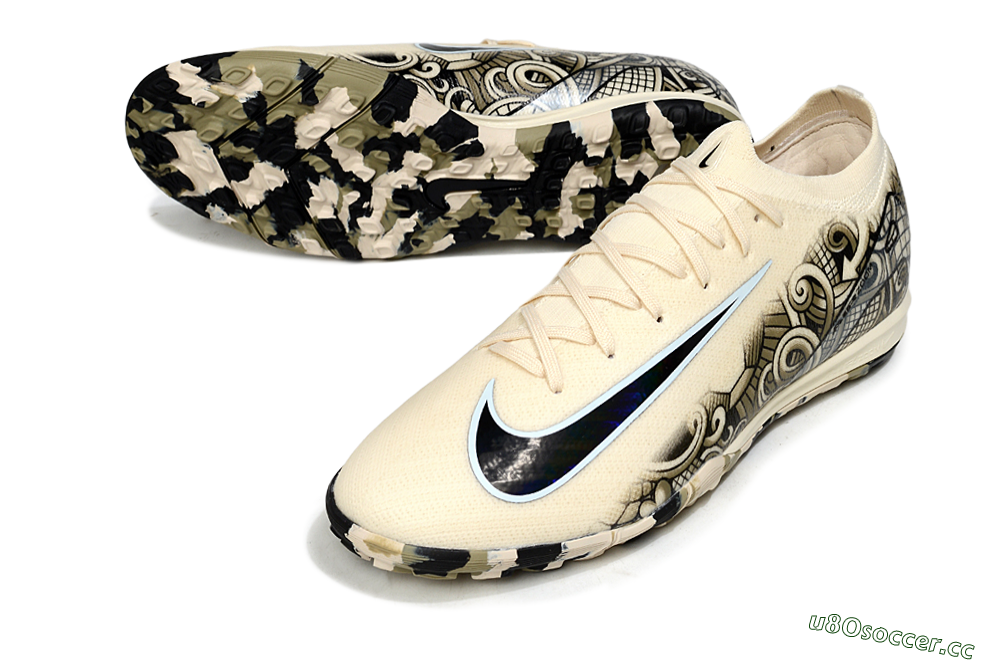 Unisex Nike Air Zoom Mercurial Vapor 16 Elite TF Artificial Turf Low-Tops Football Shoes - Beige/Sand Dune/Black Wave 3